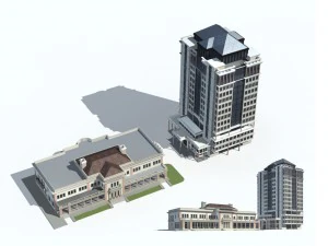 costruzione di edifici per uffici cittadini hotel di design all'avanguardia - 105 Modello 3D