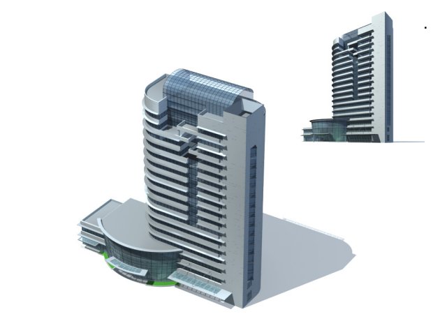 city office building construction avant-garde design hotel - 107 3D-Modell .c4d .max .obj .3ds .fbx .stl .blend 