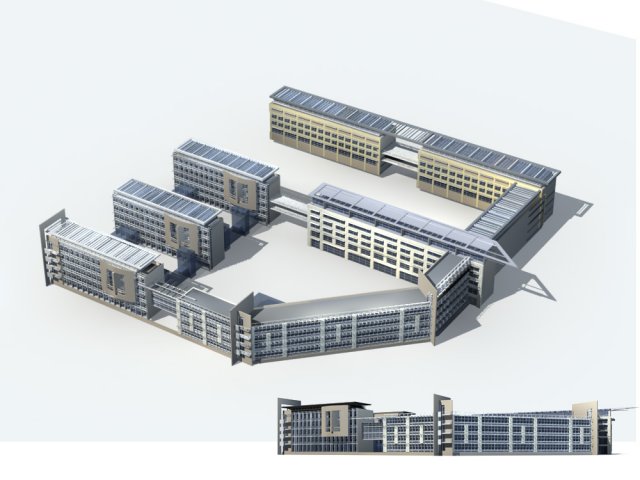 city office building construction avant-garde design hotel - 109 3D-Modell .c4d .max .obj .3ds .fbx .stl .blend 