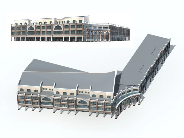 city office building construction avant-garde design hotel - 114 3D Model .c4d .max .obj .3ds .fbx .stl .blend 