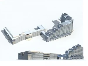 costruzione di edifici per uffici cittadini hotel di design all'avanguardia - 116 Modello 3D