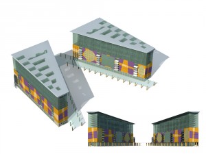 city office building construction avant-garde design hotel - 118 3D Model