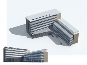 city office building construction avant-garde design hotel - 121 Modello 3D