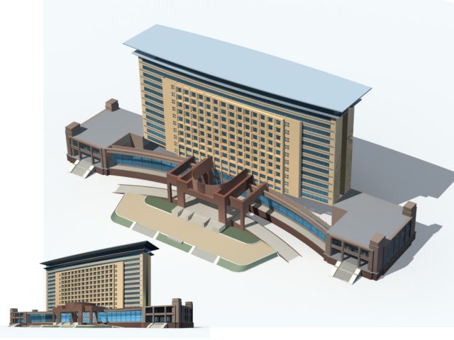 city office building construction avant-garde design hotel - 129 Modello 3D .c4d .max .obj .3ds .fbx .stl .blend 