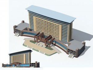 city office building construction avant-garde design hotel - 129 Modelo 3D