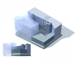 місто офісна будівля будівництво авангардний дизайн готель - 132 3D Модель