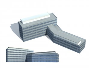 city office building construction avant-garde design hotel - 136 3D Model
