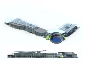 city office building construction avant-garde design hotel - 137 3D Model