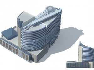 city office building construction avant-garde design hotel - 138 3Dモデル