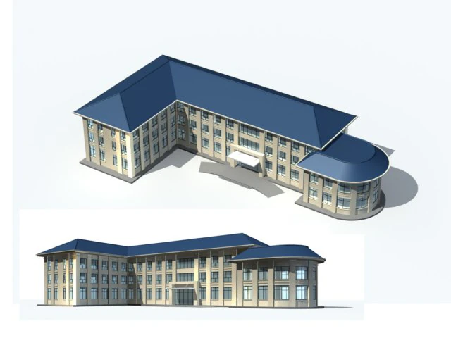 city office building construction avant-garde design hotel - 143 3D Model .c4d .max .obj .3ds .fbx .stl .blend 