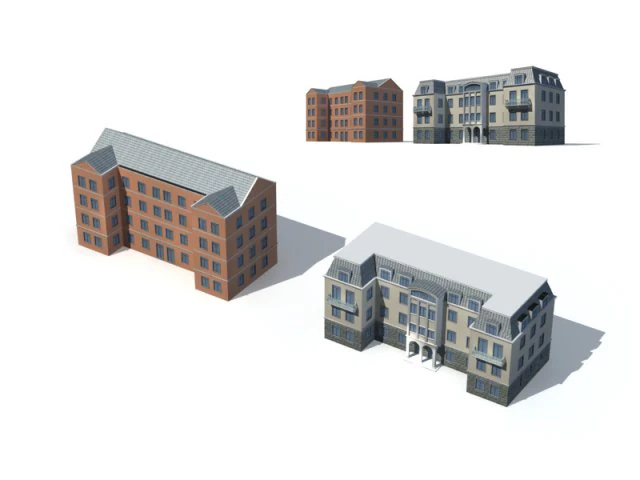 city office building construction avant-garde design hotel - 144 3D Model .c4d .max .obj .3ds .fbx .stl .blend