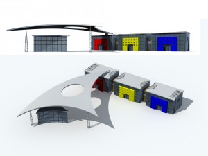 city office building construction avant-garde design hotel - 147 3D 모델