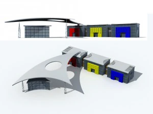 costruzione di edifici per uffici cittadini hotel di design all'avanguardia - 147 Modello 3D