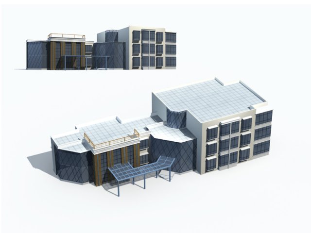 city office building construction avant-garde design hotel - 149 3D Model .c4d .max .obj .3ds .fbx .stl .blend 