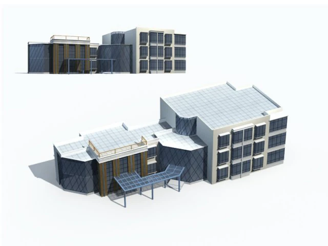 city office building construction avant-garde design hotel - 149 3D Model .c4d .max .obj .3ds .fbx .stl .blend