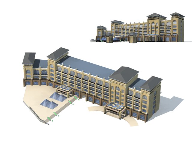 city office building construction avant-garde design hotel - 150 Model 3D .c4d .max .obj .3ds .fbx .stl .blend 