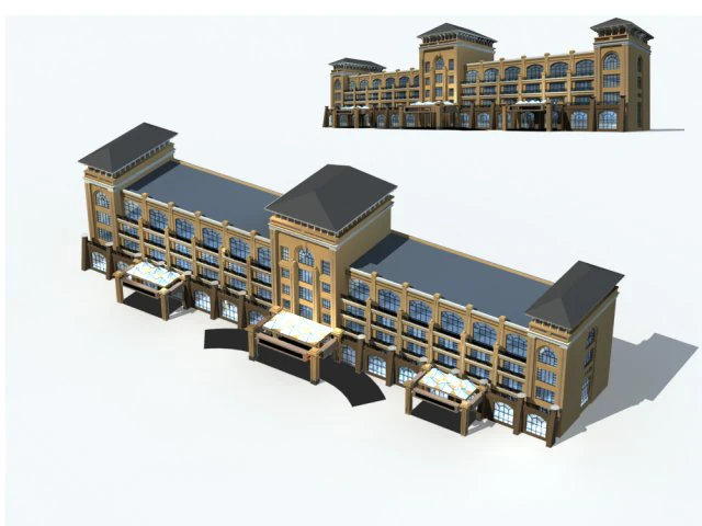 city office building construction avant-garde design hotel - 151 3D Model .c4d .max .obj .3ds .fbx .stl .blend 
