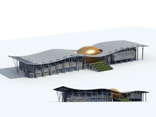 city office building construction avant-garde design hotel - 153 3D 模型 .c4d .max .obj .3ds .fbx .stl .blend