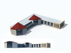city office building construction avant-garde design hotel - 155 3D Model