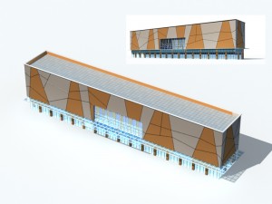 city office building construction avant-garde design hotel - 156 3D Модель