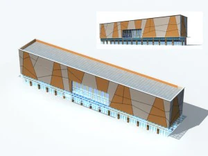 Stadtbürogebäudebau Avantgarde-Designhotel - 156 3D Modell