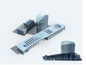 city office building construction avant-garde design hotel - 161 3D Model