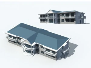 edificio de oficinas de la ciudad construcci&oacute;n hotel de dise&ntilde;o vanguardista - 163 Modelo 3D