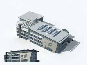 city office building construction avant-garde design hotel - 164 3D Model