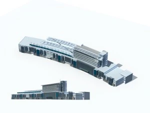 city office building construction avant-garde design hotel - 166 3D Model