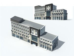 city office building construction avant-garde design hotel - 167 Modèle 3D