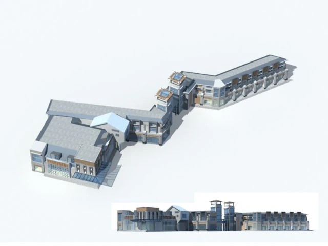 city office building construction avant-garde design hotel - 169 3D Model .c4d .max .obj .3ds .fbx .stl .blend