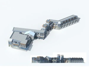 city office building construction avant-garde design hotel - 169 3D Model