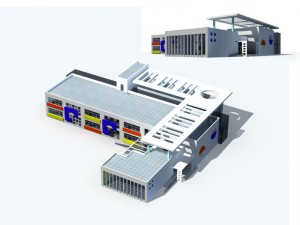 city office building construction avant-garde design hotel - 170 3D Модель