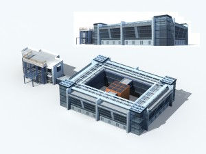 city office building construction avant-garde design hotel - 172 3D Model