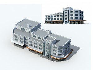 city office building construction avant-garde design hotel - 174 3D Model