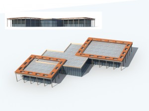 city office building construction avant-garde design hotel - 175 3D Model