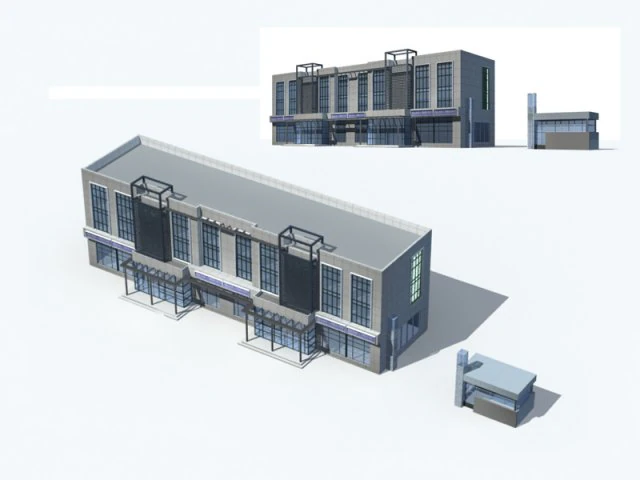 city office building construction avant-garde design hotel - 175 3D Model .c4d .max .obj .3ds .fbx .stl .blend 