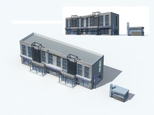 city office building construction avant-garde design hotel - 175 Model 3D