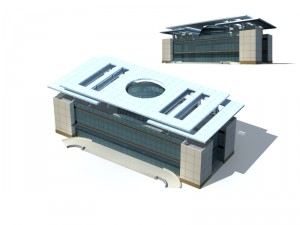 city office building construction avant-garde design hotel - 175 Model 3D