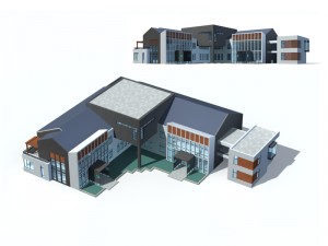 city office building construction avant-garde design hotel - 175 Model 3D