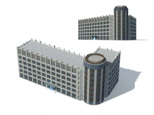 city office building construction avant-garde design hotel - 175 3D Model