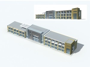city office building construction avant-garde design hotel - 175 3D Model