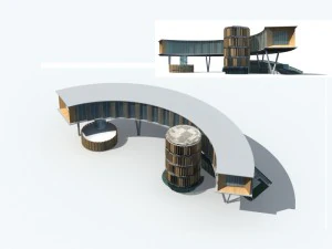 city office building construction avant-garde design hotel - 175 3D Model