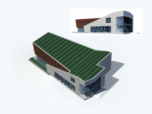 city office building construction avant-garde design hotel - 175 Model 3D
