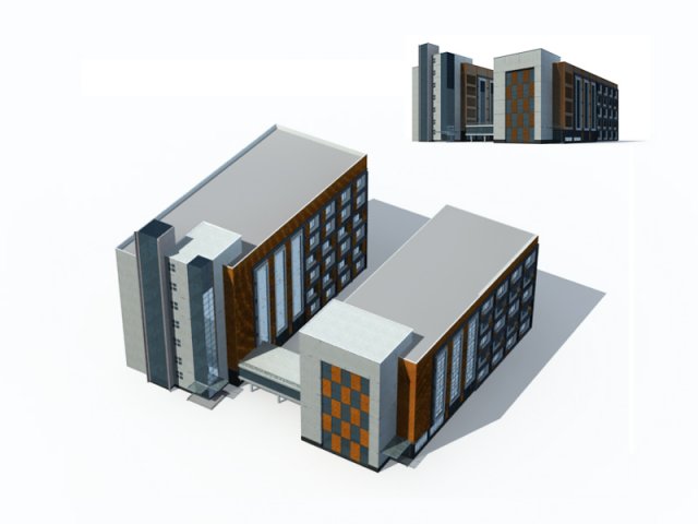 city office building construction avant-garde design hotel - 175 3D Модель .c4d .max .obj .3ds .fbx .stl .blend