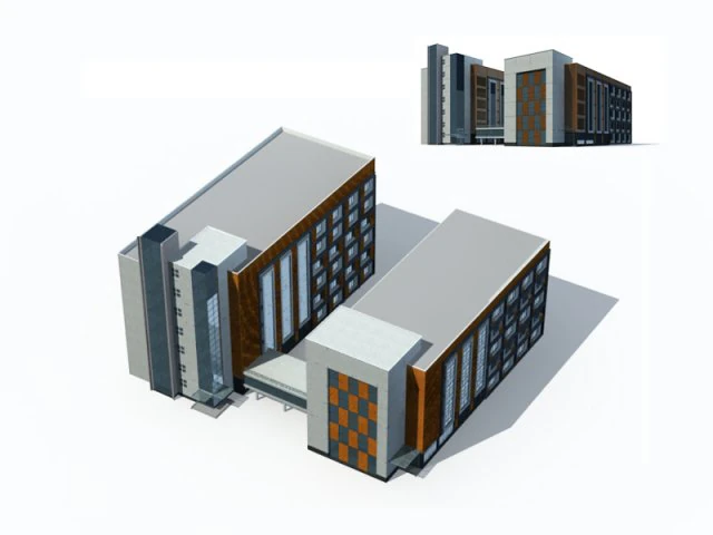 city office building construction avant-garde design hotel - 175 3D Model .c4d .max .obj .3ds .fbx .stl .blend 
