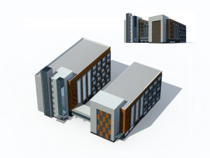 city office building construction avant-garde design hotel - 175 3D Model