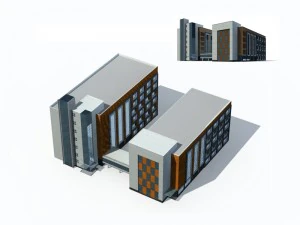 city office building construction avant-garde design hotel - 175 3D Model