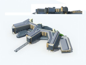 city office building construction avant-garde design hotel - 196 Modelo 3D