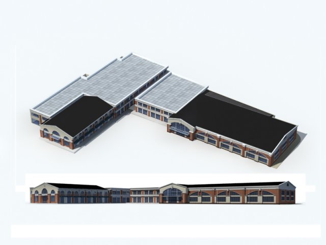 city office building construction avant-garde design hotel - 197 3D Model .c4d .max .obj .3ds .fbx .stl .blend